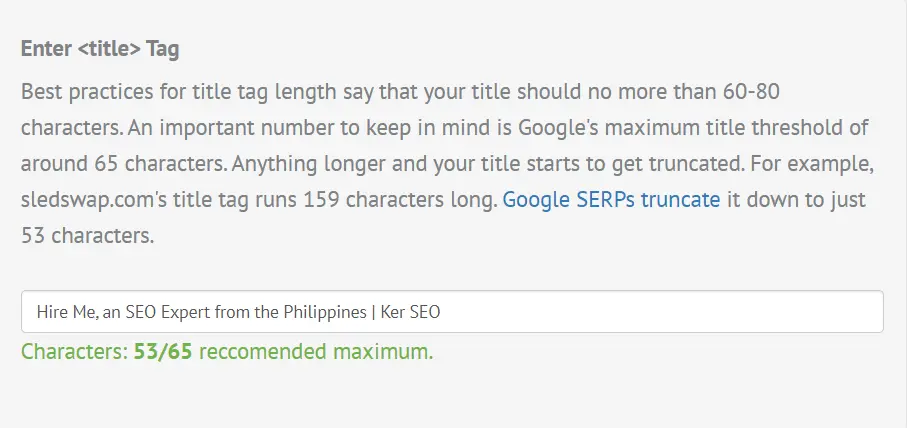 ker seo title tag length